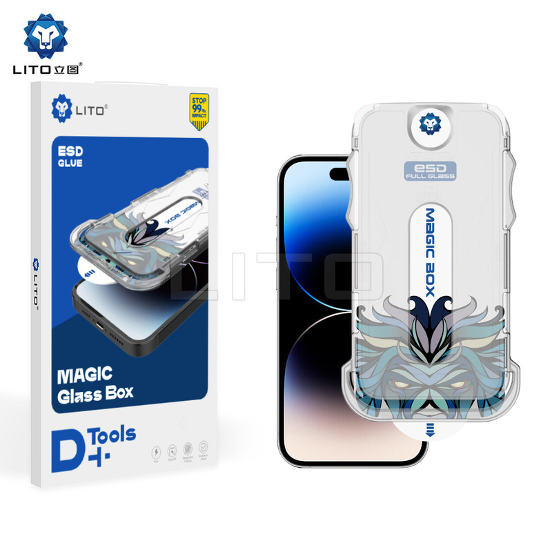 Lito » Folie Magic Clear » iPhone 14 Pro Max – Glass Box, D+ Tools, Black