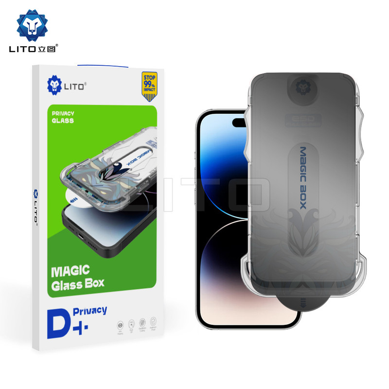 Lito » Folie Magic Privacy » iPhone 14 / 13 Pro / 13 – Glass Box, D+ Tools, Black