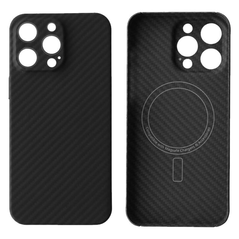 Husa Kevlar » iPhone 15 Pro, Aramid Fiber, MagSafe UltraThin, Black [M]