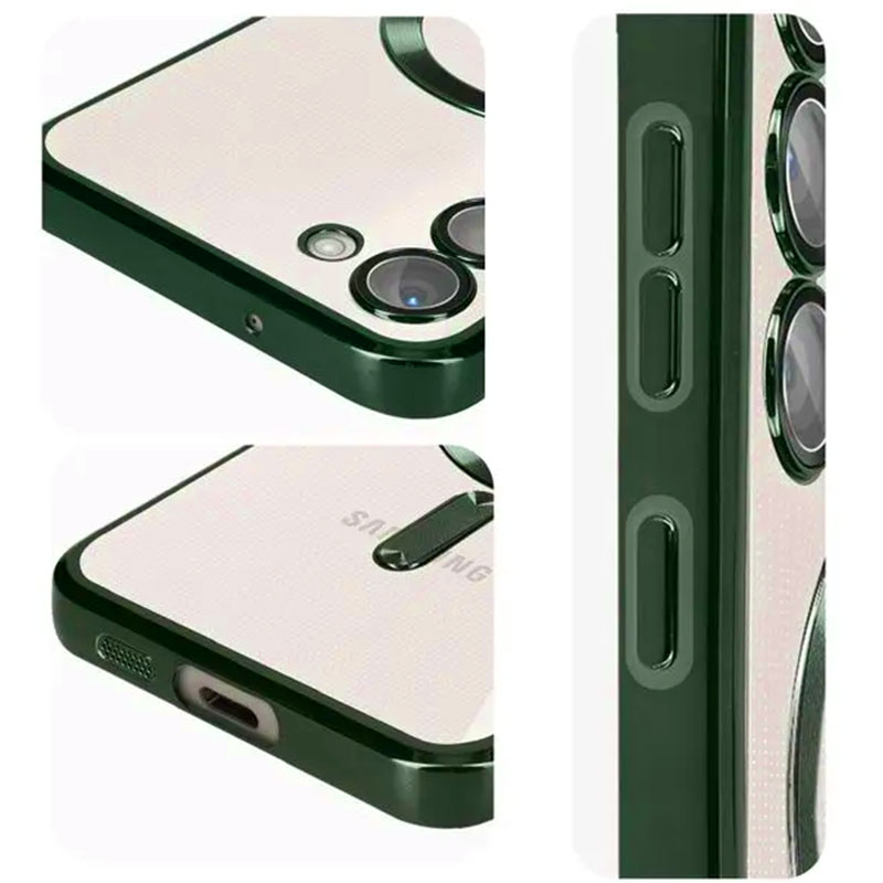 Husa Plating – Samsung S24 FE, cu MagSafe, ElectroEdge | Green / Clear