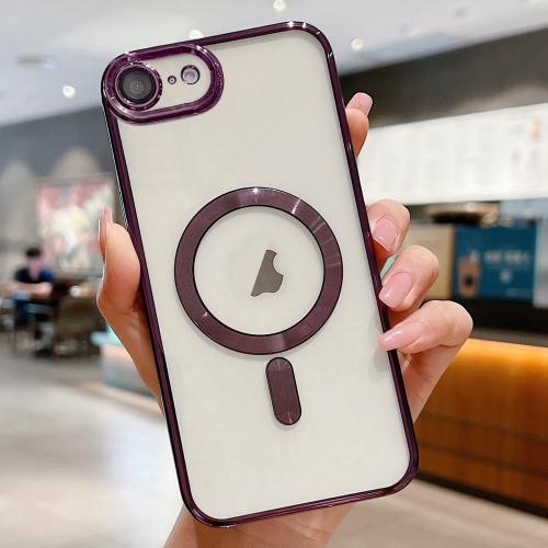 Husa Plating » iPhone 16e, MagCase, TPU Clear, frame Purple