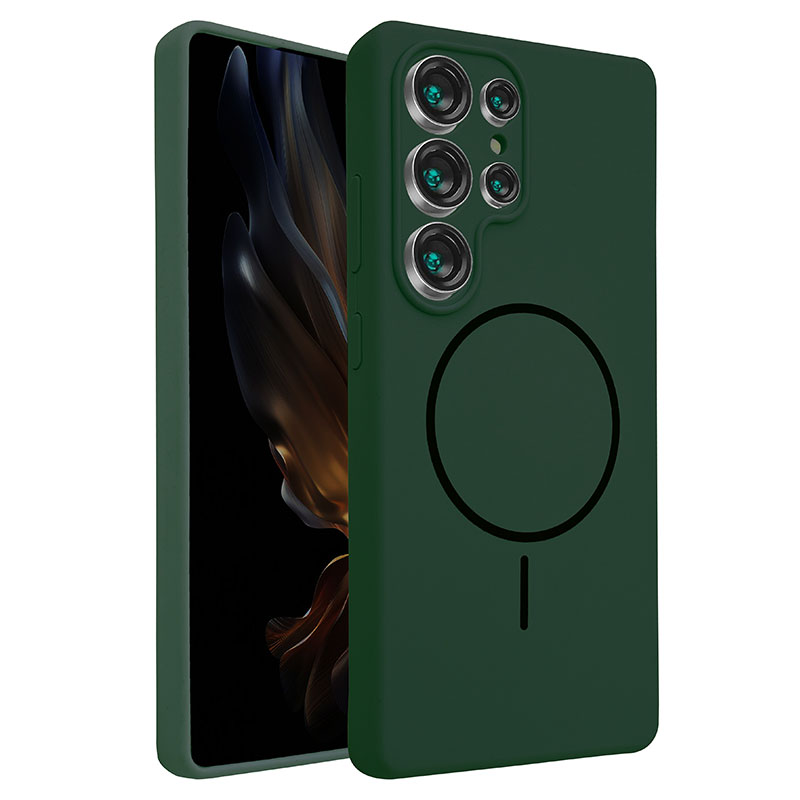 Husa MagThin » Samsung S25, Smooth Soft, MagSafe, Deep GREEN