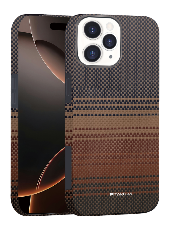 Husa Aramid PTK » iPhone 16 Pro Max, Kevlar Fiber, cu MagSafe, Sunset YELLOW