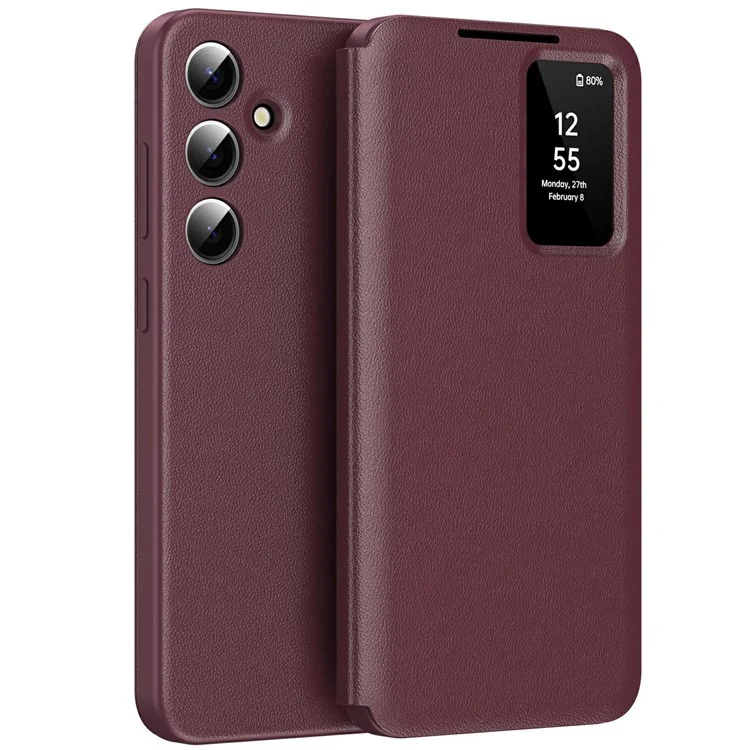 Husa Flip Smart » Samsung S24 Ultra (S928), Magnetic View, Wallet, Red BORDO