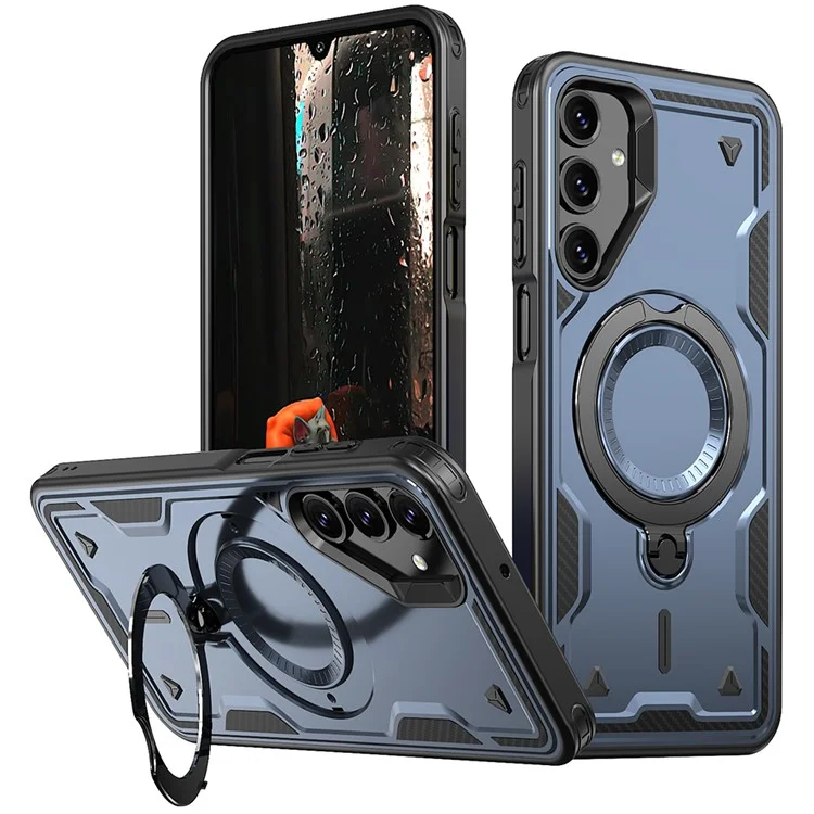 Husa Hybrid Armor » Samsung A15 (A155), MagRing, MultiAngle, Blue