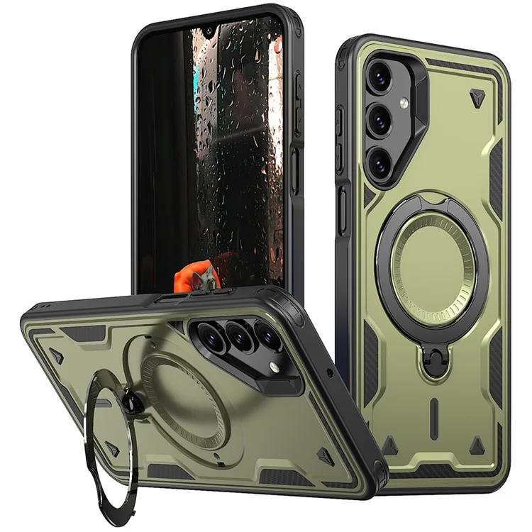 Husa Hybrid Armor » Samsung S24 FE (S721), MagRing, MultiAngle, Olive