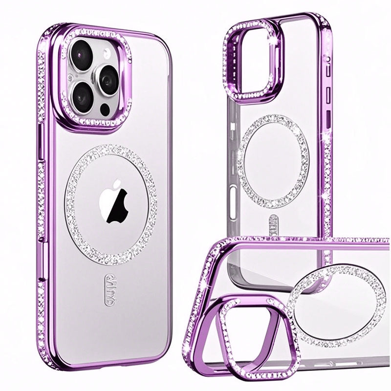 Husa Crystal Plated » iPhone 14 Pro Max, MagCase, CamStand, Purple