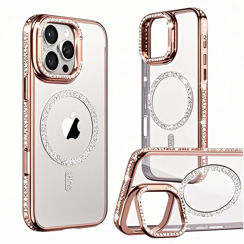 Husa Crystal Plated » iPhone 14 Pro Max, MagCase, CamStand, Rose