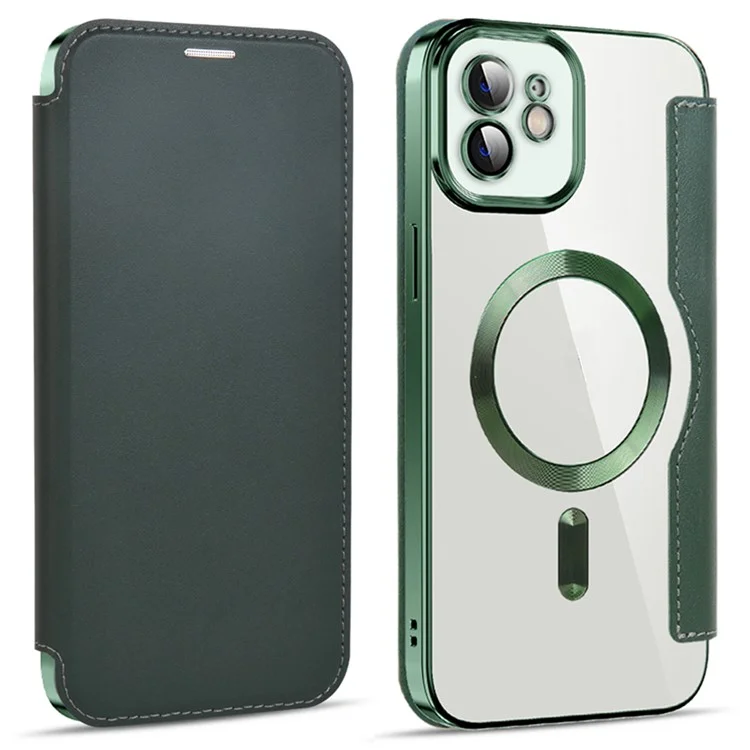 Husa MagFlip » iPhone 11, Magnet, RFID protect, Leather, Chrome Edge, Green