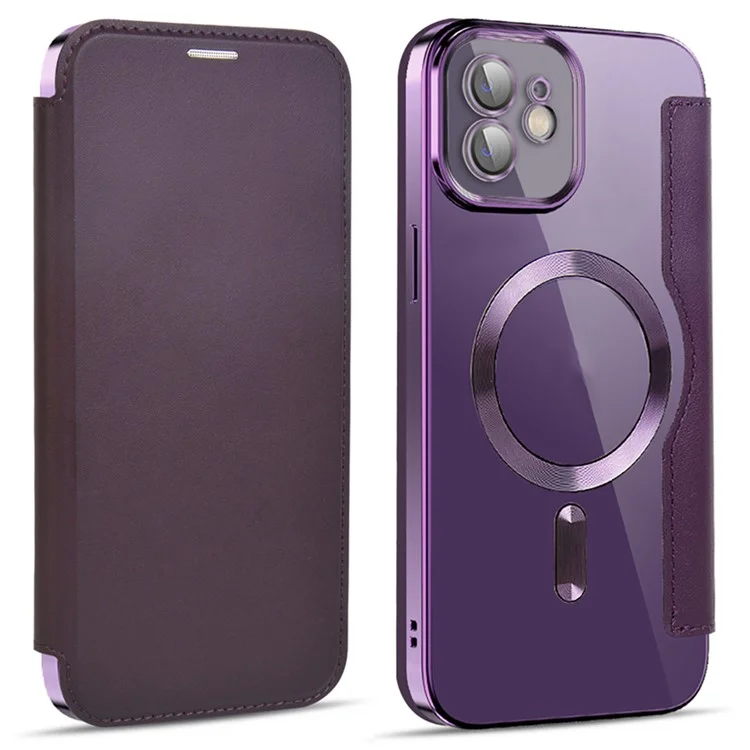 Husa MagFlip » iPhone 11, Magnet, RFID protect, Leather, Chrome Edge, Purple