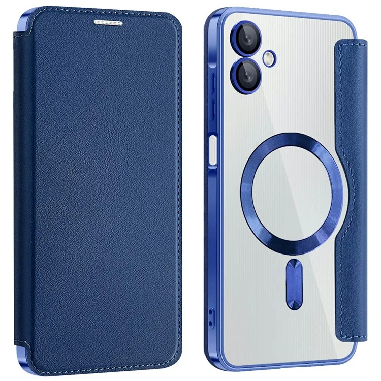 Husa MagFlip » Samsung A06 (A065), Magnet, RFID protect, Leather, Chrome Edge, Navy BLUE