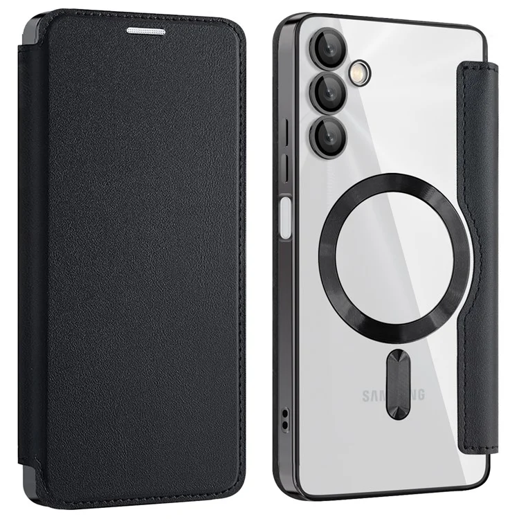 Husa MagFlip » Samsung A05s (A057), Magnet, RFID protect, Leather, Chrome Edge, Black