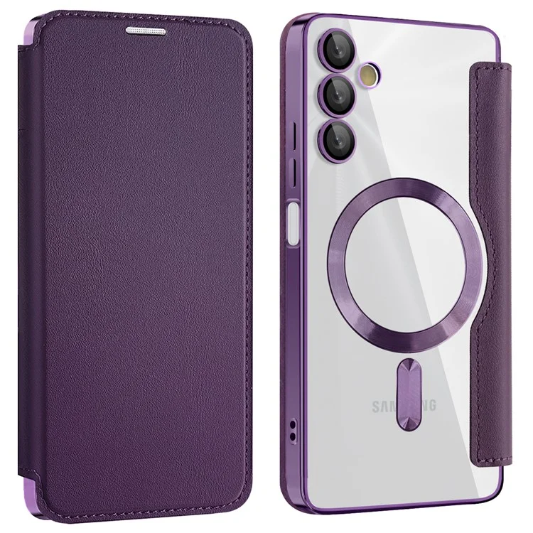 Husa MagFlip » Samsung A05s (A057), Magnet, RFID protect, Leather, Chrome Edge, Purple