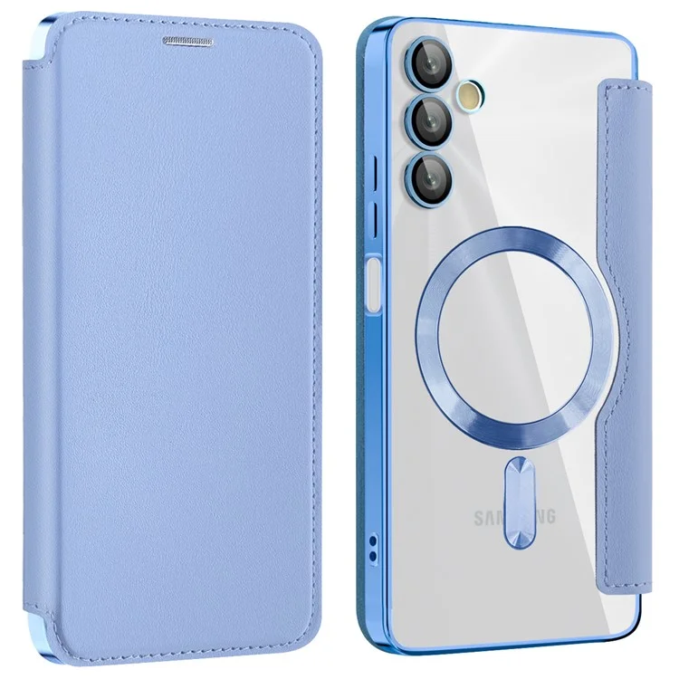 Husa MagFlip » Samsung A05s (A057), Magnet, RFID protect, Leather, Chrome Edge, Sky BLUE