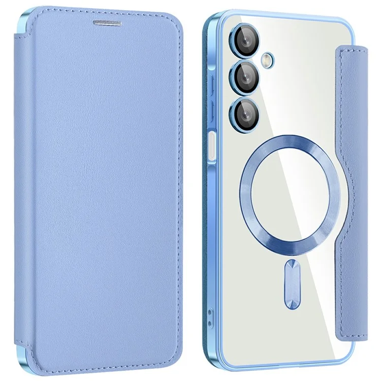 Husa MagFlip » Samsung A16 (A166), Magnet, RFID protect, Leather, Chrome Edge, Sky BLUE