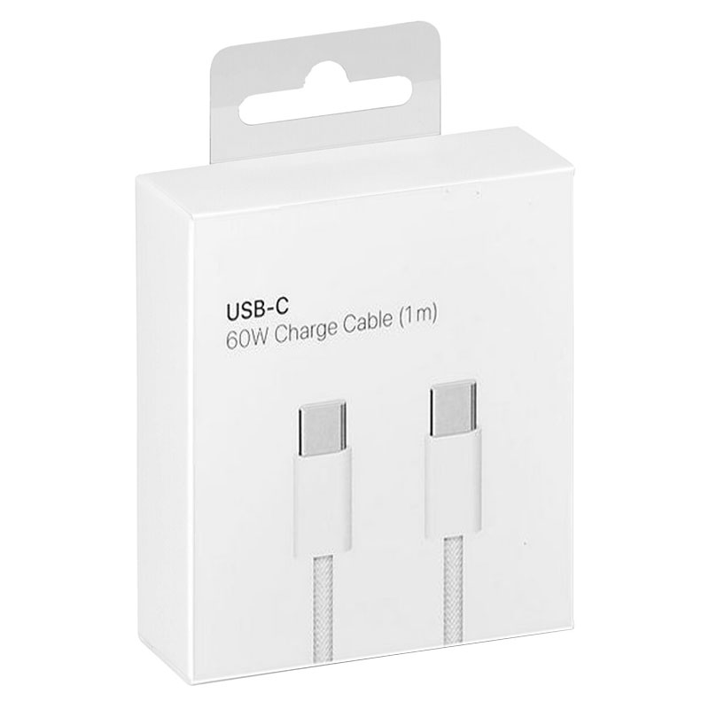 OEM (MQKJ3ZM) – Cablu Date si Incarcare, USB-C la USB-C, 60W, 1m, Braided, White [blister]