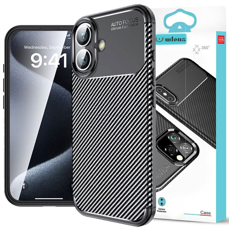 Husa AutoFocus » iPhone 16 Plus, Carbon Grain, Black