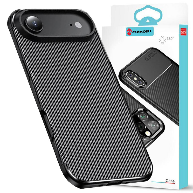 Husa AutoFocus » iPhone 17 Air, Carbon Texture, TPU, BLACK