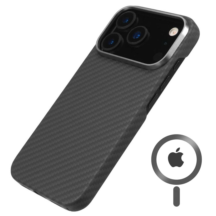 Husa Kevlar » iPhone 17 Pro, Aramid Fiber, MagSafe UltraThin, Black [M]