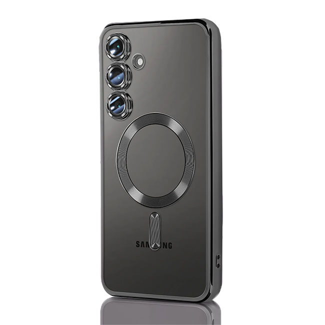 Husa Plating » Samsung A25, MagCase, TPU Clear, frame Black