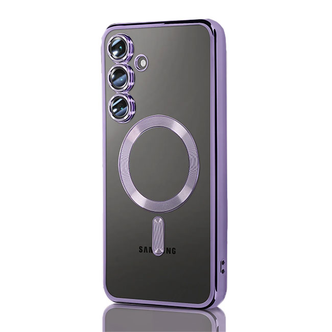 Husa Plating » Samsung S25 Ultra, MagCase, TPU Clear, frame Purple