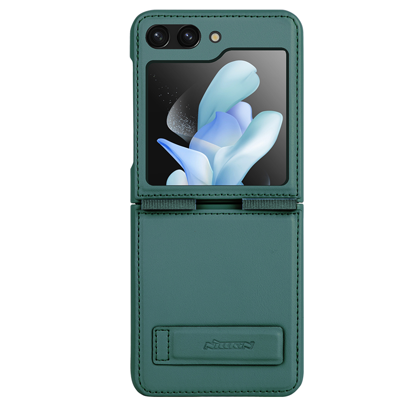 Husa Nillkin » Samsung Z Flip5, Qin Leather, PC Leather, Deep Green