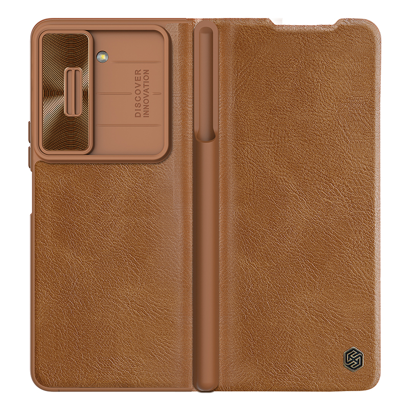 Husa Nillkin » Samsung Z Fold5, Qin Leather, PC Leather, BROWN