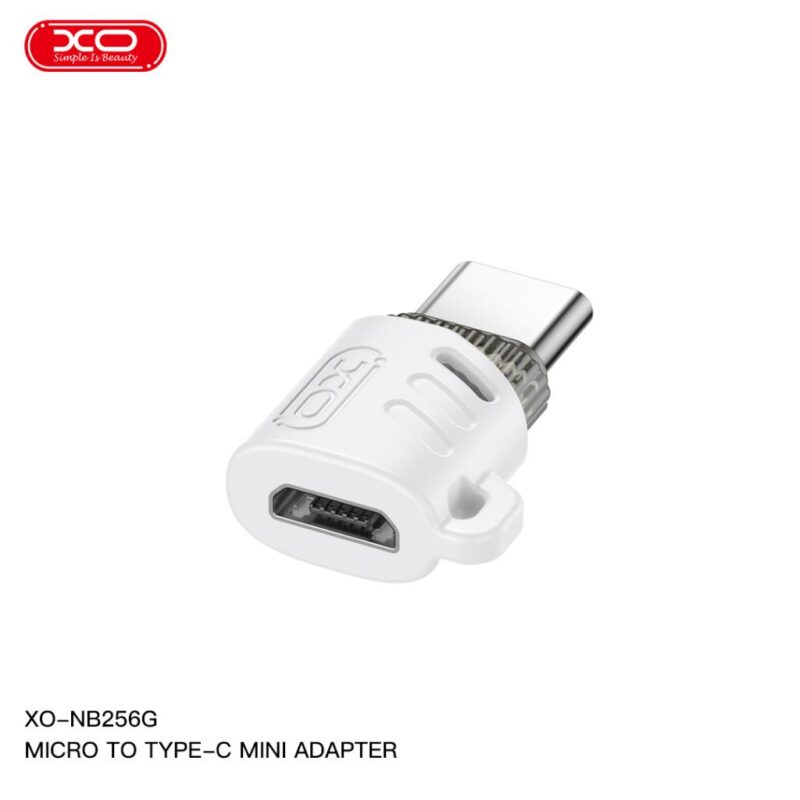 XO (NB256G) – Adaptor OTG Transfer, MicroUSB la USB-C, 480Mps, White