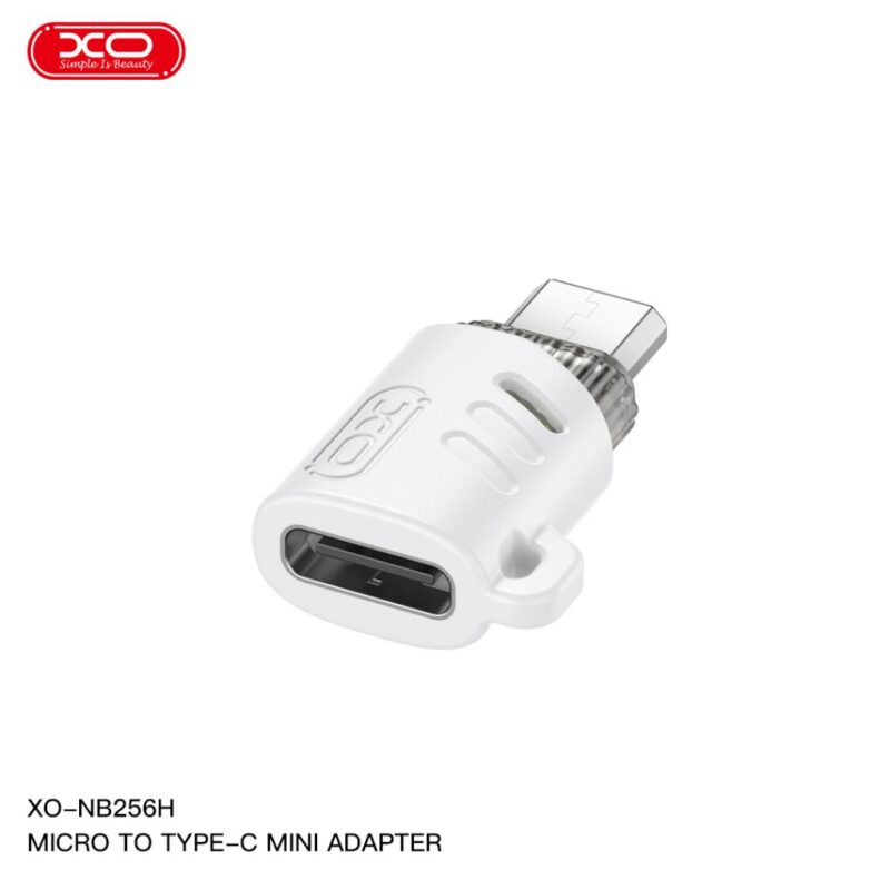 XO (NB256H) – Adaptor OTG Transfer, MicroUSB la USB-C, White