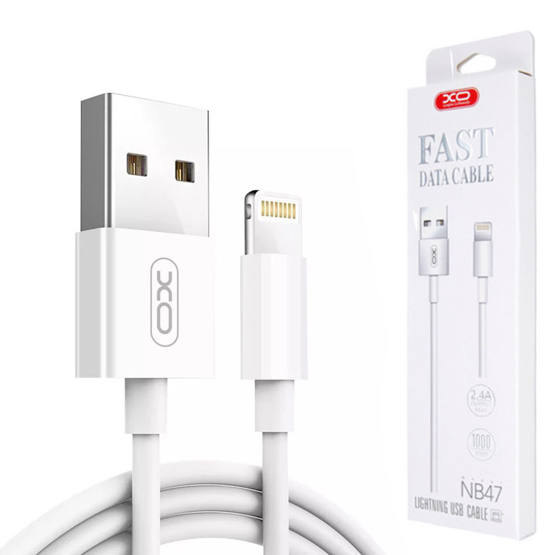 XO (NB47) – Cablu Date si Incarcare, USB-A la Lightning, 2.4A, 1m, White