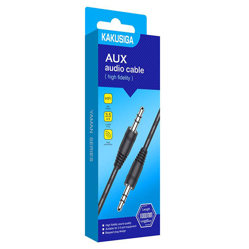 Kaku (KSC-450) – Cablu Audio, Jack 3.5mm (M) – la Jack 3.5mm (M) – 1m, Black