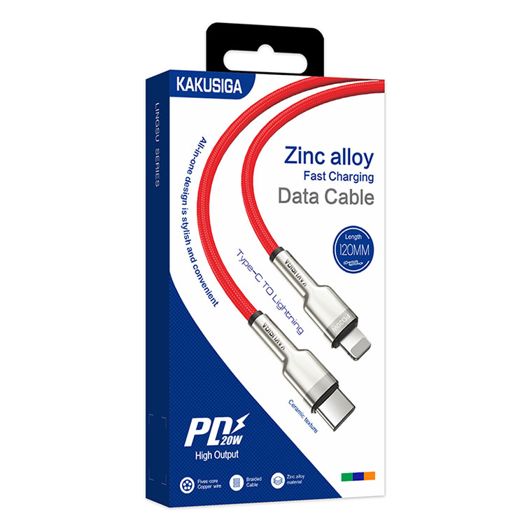 Kaku (KSC-685) – Cablu Date si Incarcare, USB-C la Lightning, PD20W, QC3.0, 1.2m, Red