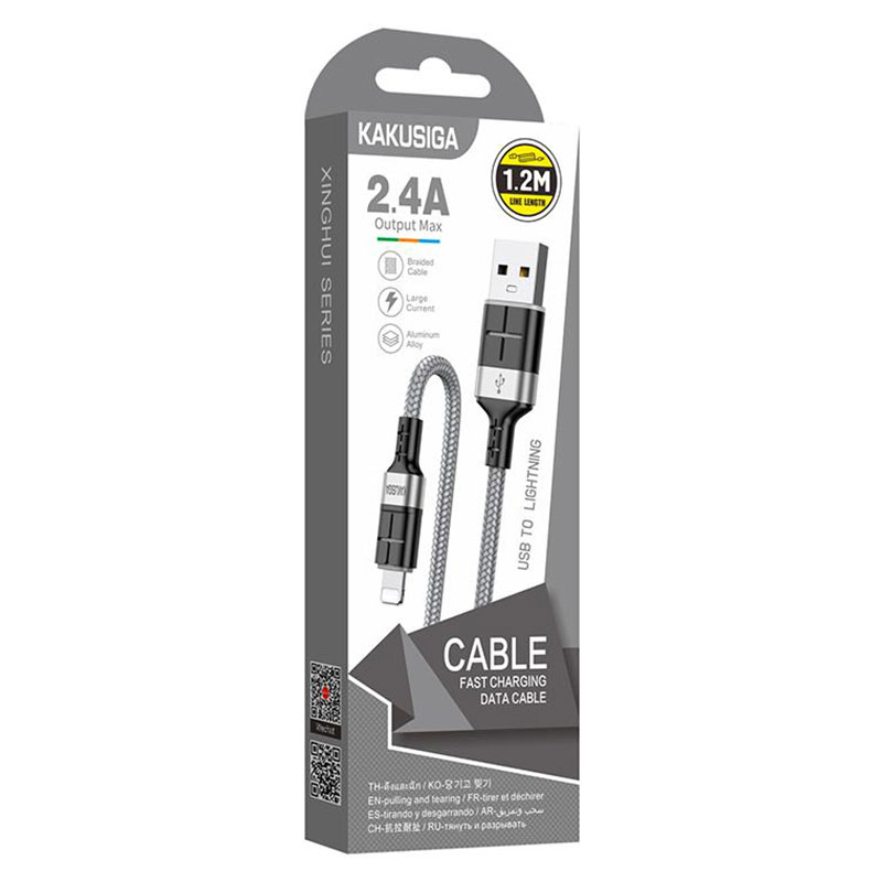 Kaku (KSC-696) – Cablu Date si Incarcare, USB-A la Lightning, 18W, 2.4A, 1.2m, Gray