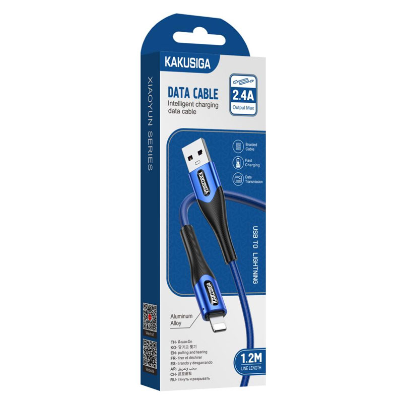 Kaku (KSC-724) – Cablu Date si Incarcare, USB-A la Lightning, 18W, 2.4A, 1.2m | Blue