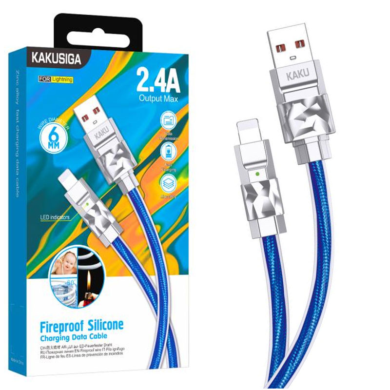 Kaku (KSC-956) – Cablu Date si Incarcare, USB-A la Lightning, 2.4A, 1m | Blue