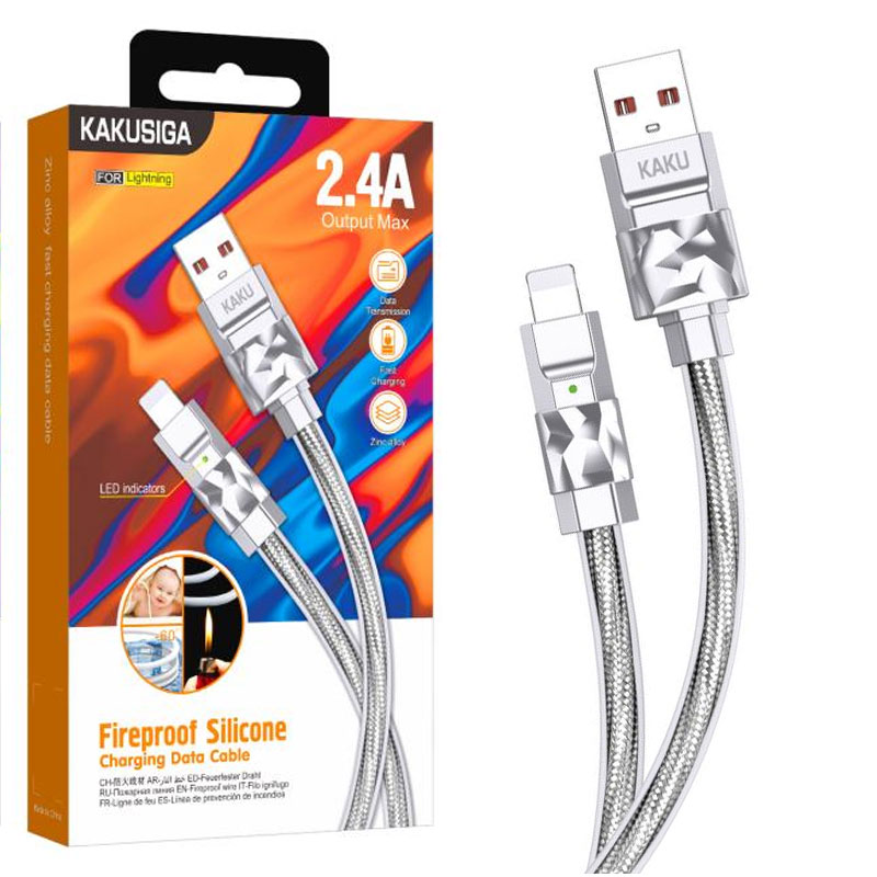 Kaku (KSC-956) – Cablu Date si Incarcare, USB-A la Lightning, 2.4A, 1m, Gray
