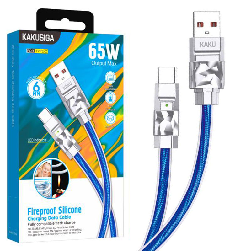 Kaku (KSC-956) – Cablu Date si Incarcare, USB-A la USB-C, 65W, 1m | Blue