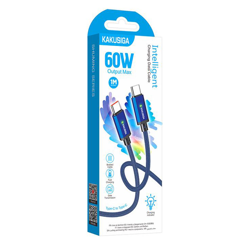 Kaku (KSC-967) – Cablu Date si Incarcare, USB-C, PD60W, QC3.0, 1m | Blue