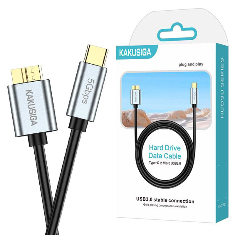 Kaku (KSC-1528) » Cablu HDD, DataTransfer, USB-C la MicroUSB 3.0, 5GB/s, 50cm, BLACK
