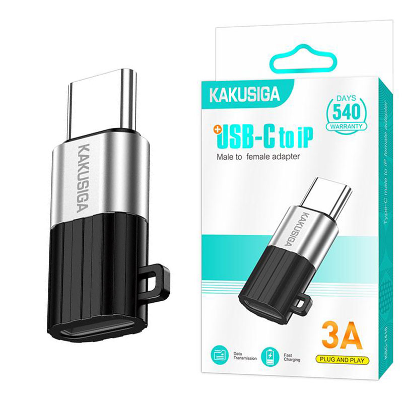 Kaku (KSC-1418) » Adaptor OTG Transfer/Incarcare, USB-C la Lightning, Fast, GRAY