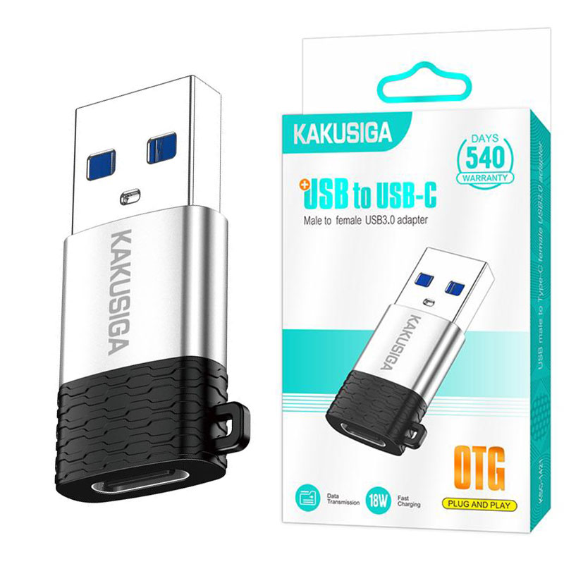 Kaku (KSC-1421) » Adaptor OTG Transfer/Incarcare, USB-A la USB-C, Fast, GRAY