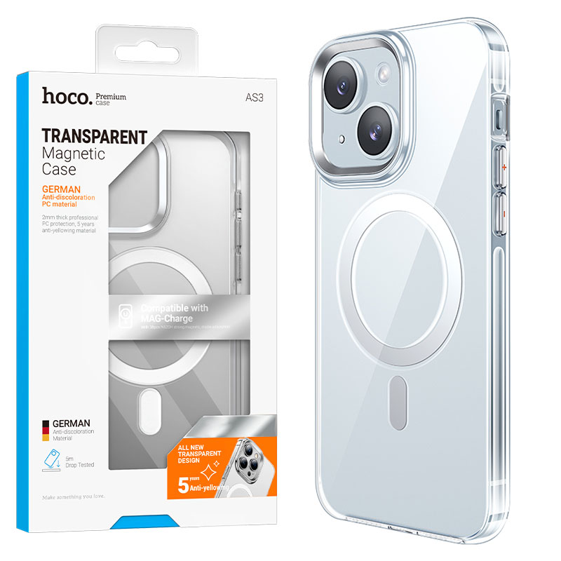 Husa Hoco (AS3) » iPhone 15 Plus – MagSafe, Antidrop, Clear