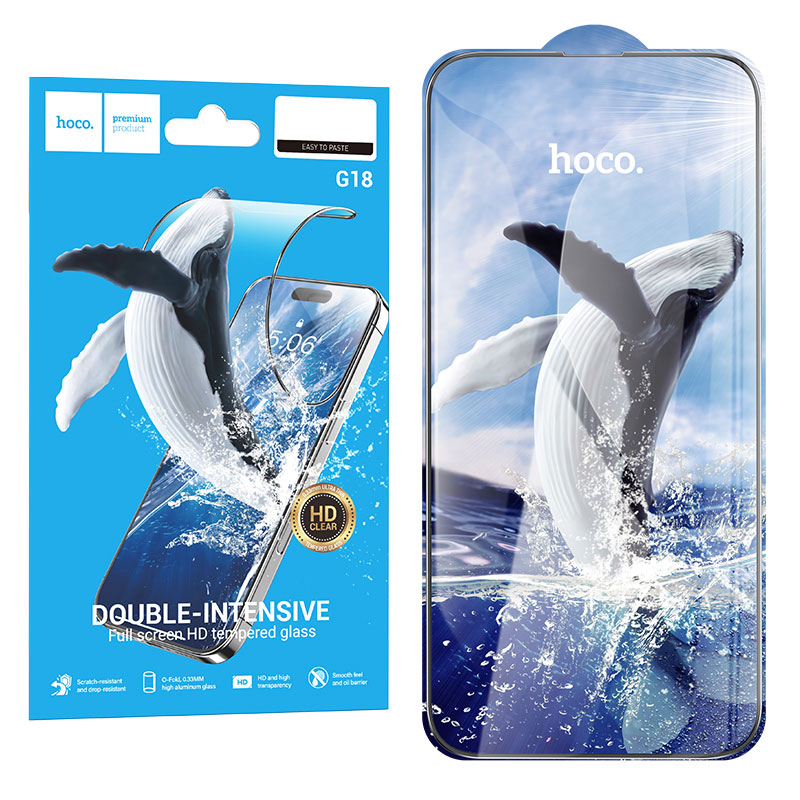 Hoco (G18) » Folie Clear » iPhone 16 Pro Max – Glass ArcEdge, HD