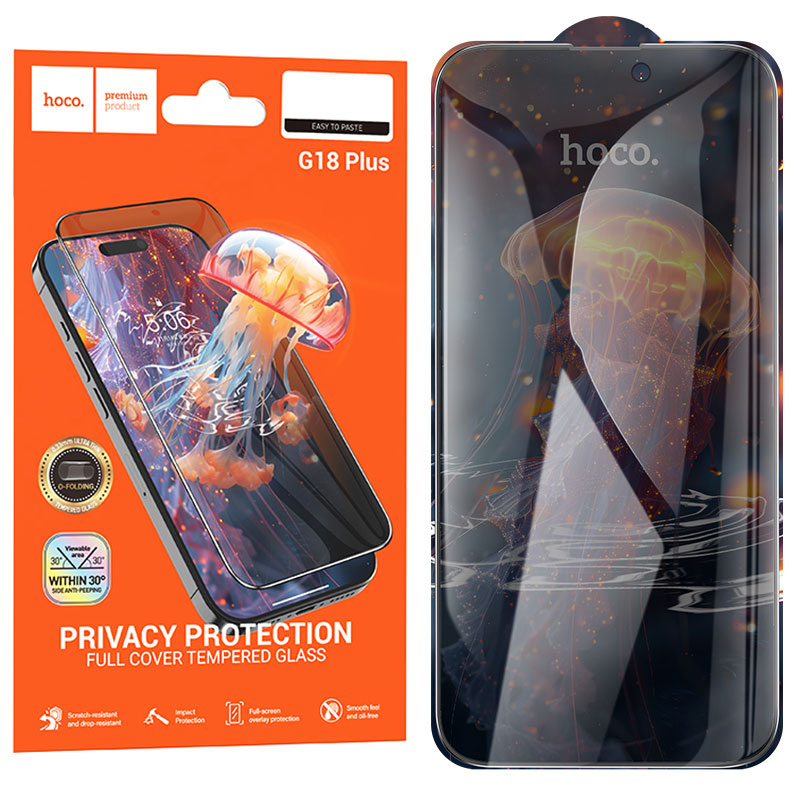 Hoco (G18+) » Folie Privacy » iPhone 16 Pro – Glass HD Shield