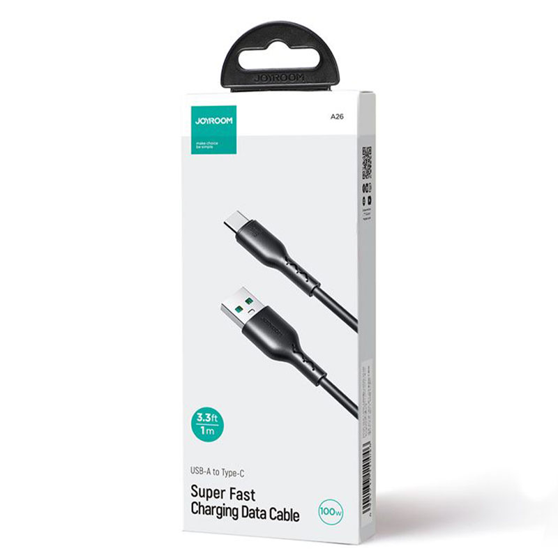 Joyroom (A26-AC3) » Cablu Date si Incarcare, USB la USB-C, 3A, Fast, 1m, BLACK