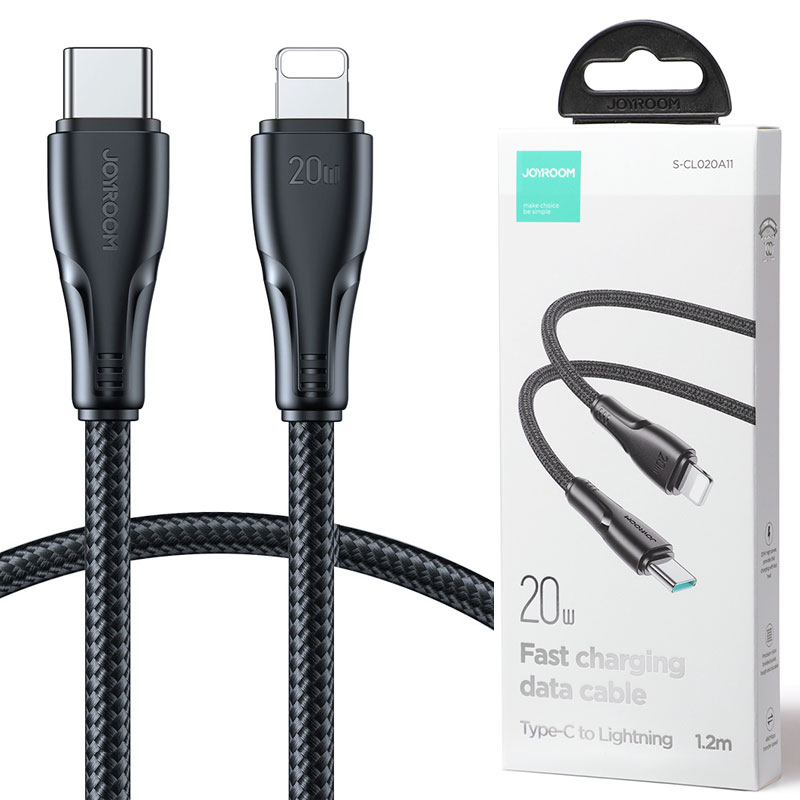Joyroom (S-A11) » Cablu Date si Incarcare, USB-C la Lightning, PD30W, QC3.0, LED, 1.2m, BLACK