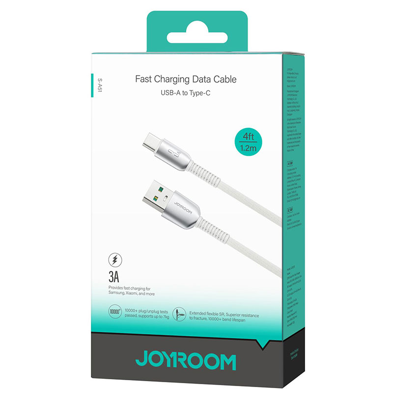 Joyroom (S-A51) » Cablu Date si Incarcare, USB la USB-C, 3A, Fast, 1.2m, GRAY/Light