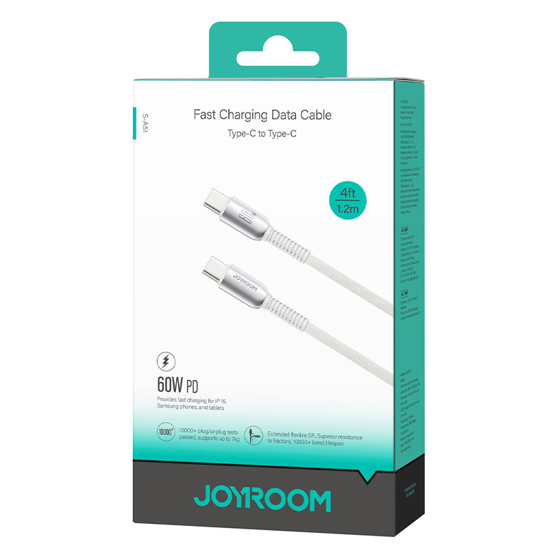Joyroom (S-A51) » Cablu Date si Incarcare, USB-C, PD60W, QC3.0, Fast, 1.2m, GRAY