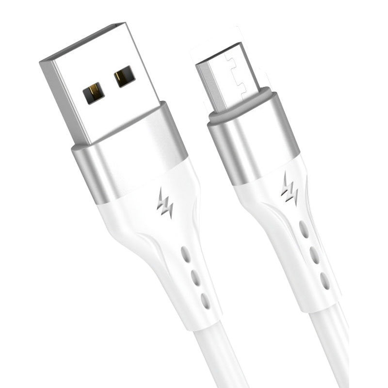 Maxcell (SJX-208) – Cablu Date si Incarcare, USB-A la MicroUSB, 2.1A, 1m, White