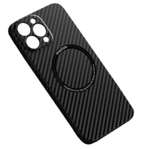 Husa iPefet Carbon, iPhone 12, Kevlar Pattern, cu MagSafe, Black